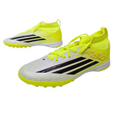 Adidas F50 League Mid Turf Kids Soccer Cleats Solar Yellow / Black / Red JR9029