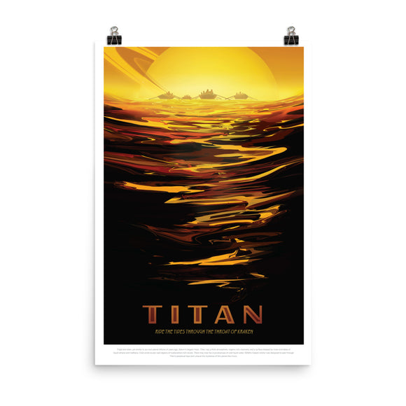 Titan Mock Travel Poster - Visit Saturn's Largest Moon