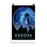 Europa Mock Travel Poster - Visit Jupiter's most hospitable moon