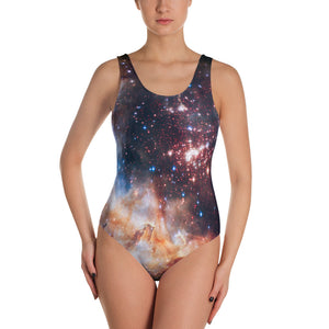 Galaxy Print One-Piece Swimsuit - Hubble Space Telescope galaxy image - Westerlund 2 galaxy nebula swimwear