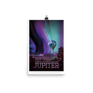 Jupiter Mock Travel Poster - Experience the Fantastic Auroras