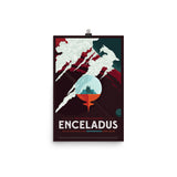 Enceladus Mock Travel Poster - Visit the solar systems most exciting geysers!