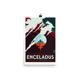 Enceladus Mock Travel Poster - Visit the solar systems most exciting geysers!