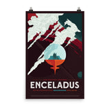 Enceladus Mock Travel Poster - Visit the solar systems most exciting geysers!